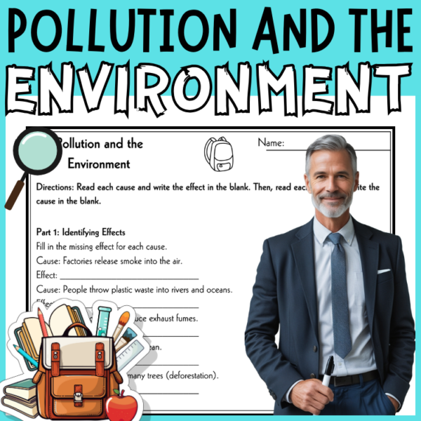 Cause and Effect 3rd-6th Grade Worksheet | Engaging Pollution Activity