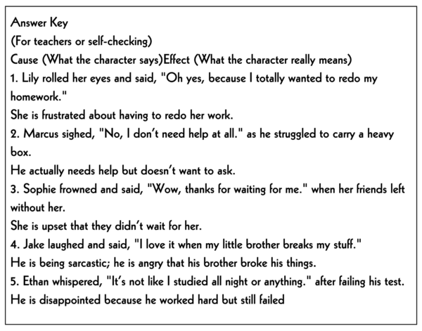 Cause and Effect 3rd-6th Grade Worksheet | Hidden Meanings & Implied Messages - Image 5